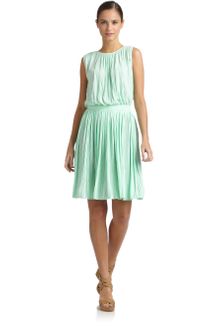 Tibi Pleated Relaxed Jersey Dress - Lyst