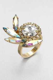 Dannijo Swarovski Crystal Feather Ring - Lyst