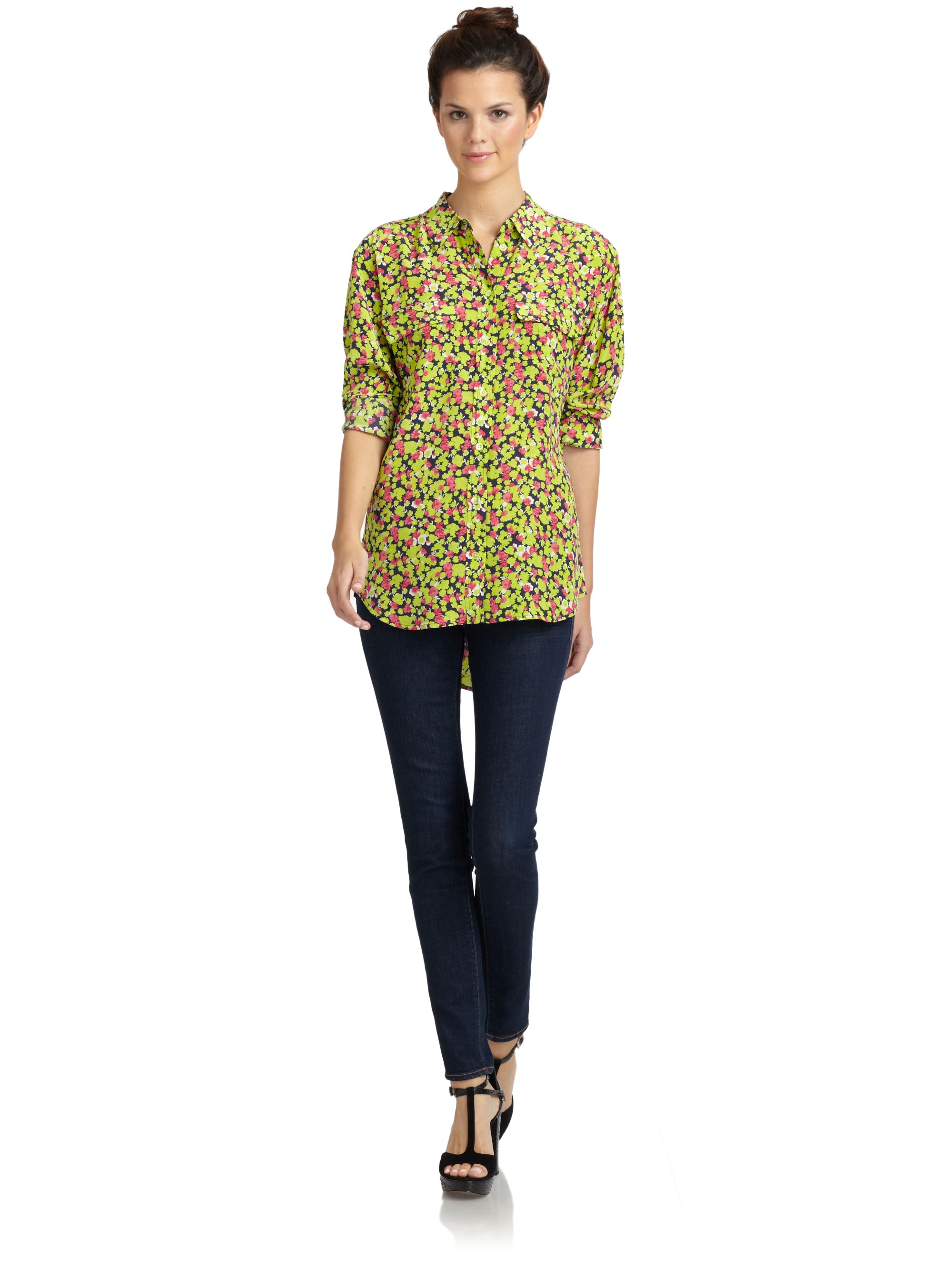 Equipment Silk Floral Blouse in Multicolor (multi) Lyst