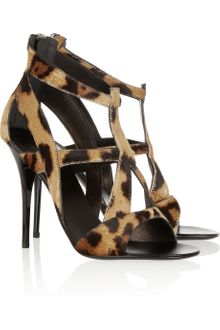 Giuseppe Zanotti Leopard-Print Calf Hair Sandals - Lyst
