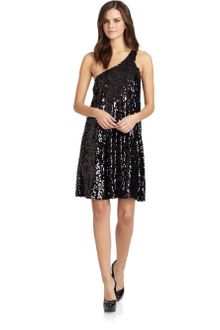Halston Heritage Sequin Oneshoulder Tent Dress - Lyst