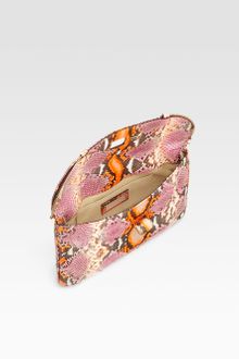 Jimmy Choo Jasmine Handpainted Python Clutch - Lyst