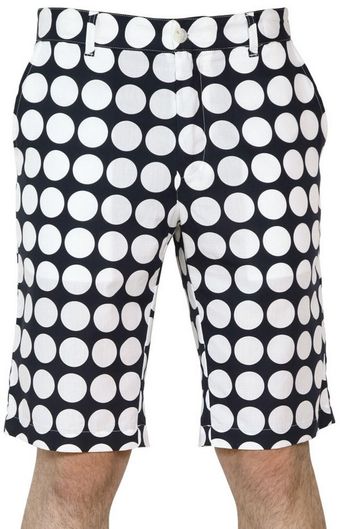 Pierre Balmain Printed Cotton Poplin Bermuda Shorts - Lyst