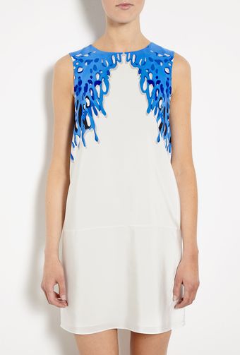 Tibi Coral Printed Sleeveless Dress - Lyst
