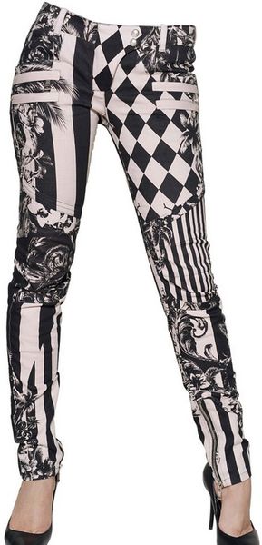 Balmain Stretch Cotton Denim Biker Jeans - Lyst