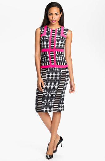 BCBGMAXAZRIA Print Sleeveless Sheath Dress - Lyst