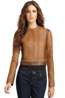 BCBGMAXAZRIA Lug Leather Quilted Jacket - Lyst