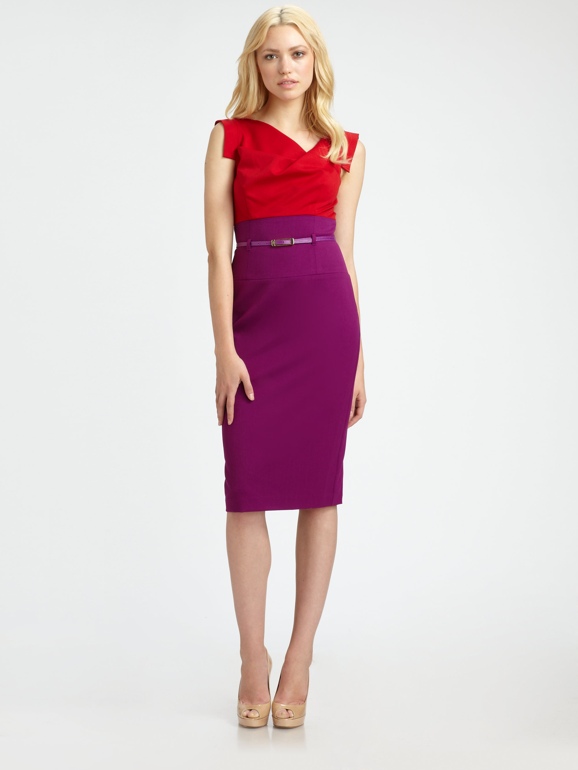 Black Halo Jackie O Colorblock Dress in Red Lyst