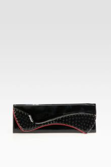 Christian Louboutin Pigalle Spiked Patent Leather Clutch - Lyst