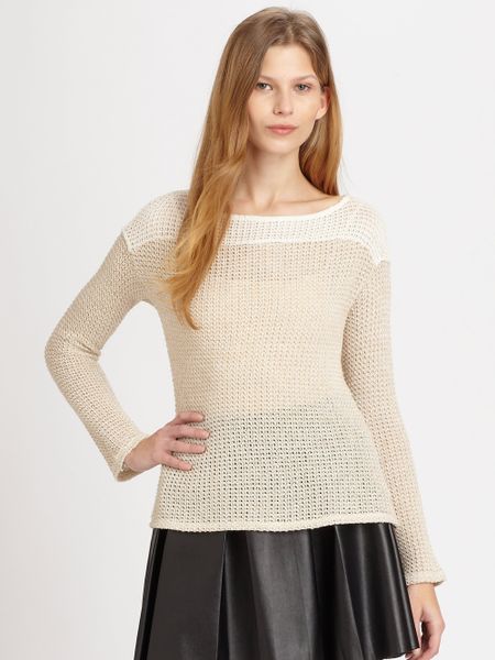 Ella Moss Spruce Open-knit Sweater in Beige | Lyst