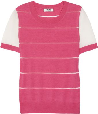 Farhi By Nicole Farhi Striped Woolblend Sweater - Lyst