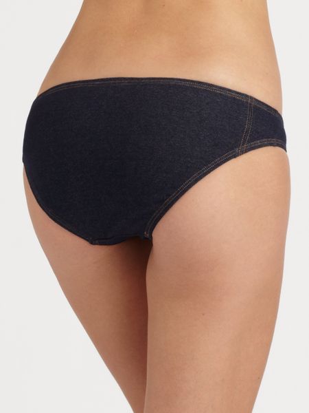 Juicy Couture Betty Jean Bikini Bottom In Black Denim Lyst