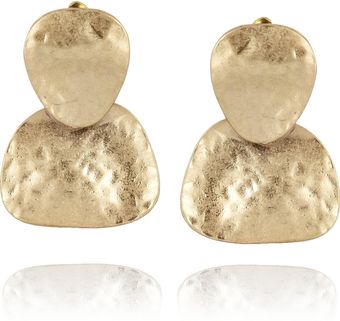 Kenneth Jay Lane Hammered Gold -Tone Earrings - Lyst
