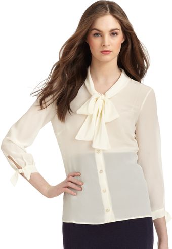 Moschino Silk Tie Blouse - Lyst