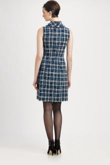 Oscar de la Renta Silk Tweed Dress - Lyst