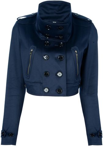 Burberry Cropped Trench Jacket - Lyst