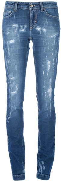 Dolce & Gabbana Skinny Bleached Jeans - Lyst