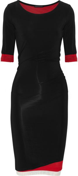 Donna Karan New York Layered Stretch Crepe-jersey Dress - Lyst