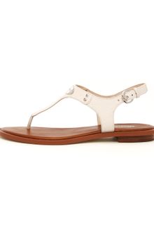 Michael by Michael Kors Logoplate Leather Thong Sandal - Lyst