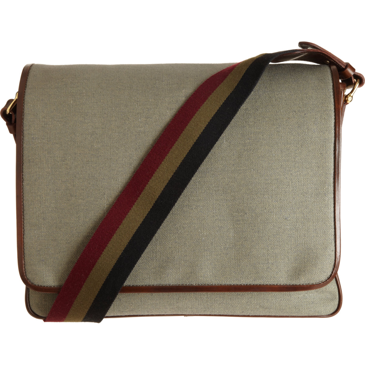 Saddlers Union Striped Strap Canvas Messenger Bag in Beige for Men (gold) | Lyst