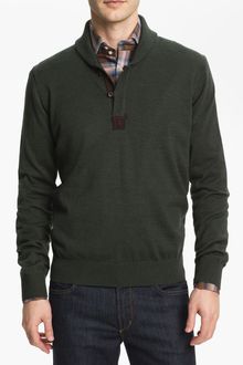 Thomas Dean Shawl Neck Merino Wool Sweater - Lyst