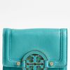 Tory Burch Amanda Double Flap French Wallet in Blue (end of color list turquoise) - Lyst