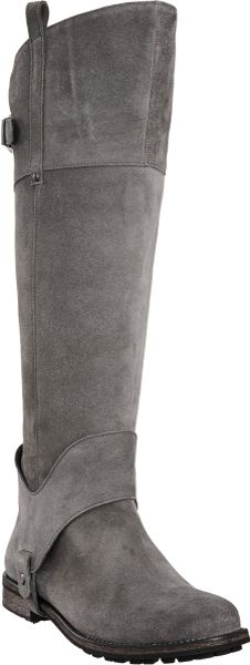 tall gray riding boots