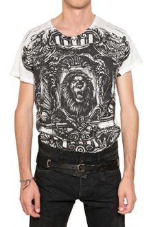 Balmain Lion Rubber Print Cotton Jersey T-Shirt - Lyst
