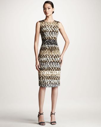 Carolina Herrera Watercolorprint Sheath Dress - Lyst