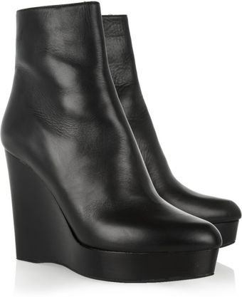 Michael Kors Leather Wedge Ankle Boots - Lyst