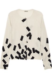 Bottega Veneta Brickprint Cashmere and Silkblend Cardigan - Lyst