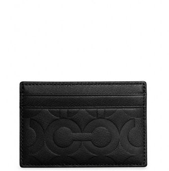 Coach Op Art Embossed Leather Slim Card Case - Lyst