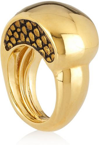 Kara Ross Goldplated Lizarddetailed Ring - Lyst