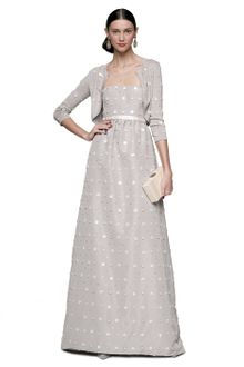 Oscar de la Renta Silk Faille Strapless Embroidered Gown - Lyst
