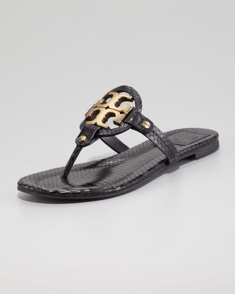 snake print tory burch flip flops