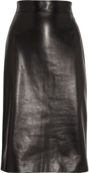 Alexander McQueen Leather Pencil Skirt - Lyst