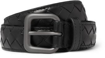 Bottega Veneta Slim Intrecciato Wovenleather Belt - Lyst