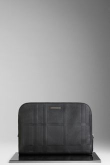 Burberry Embossed Check Leather Document Case - Lyst