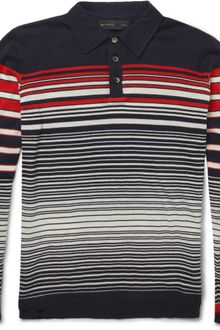 Etro Striped Cotton and Cashmere Blend Polo Shirt - Lyst