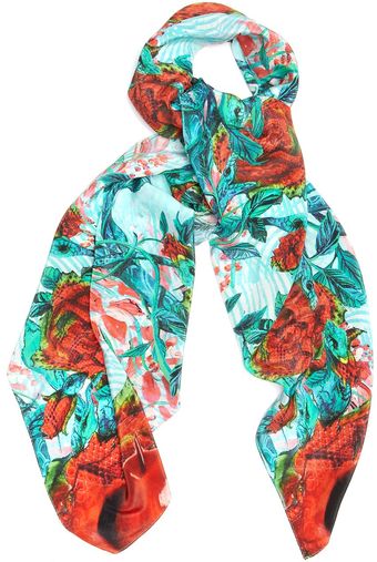 Hermione De Paula Rose Silk Scarf - Lyst