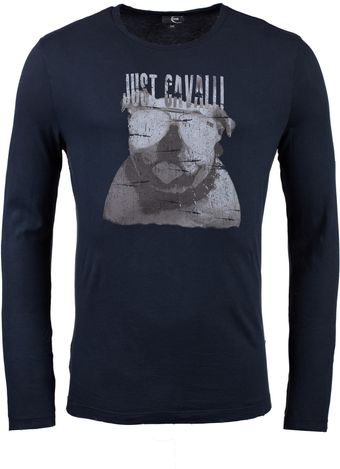 Just Cavalli Longsleeve Dark Blue - Lyst