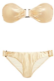 Melissa Odabash Rome Metallic Bandeau Bikini - Lyst