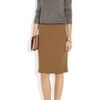 The Row Mallery Contrast Trimmed Wool Skirt in Brown (camel) - Lyst