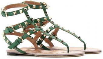 Valentino Rockstud Leather Sandals - Lyst