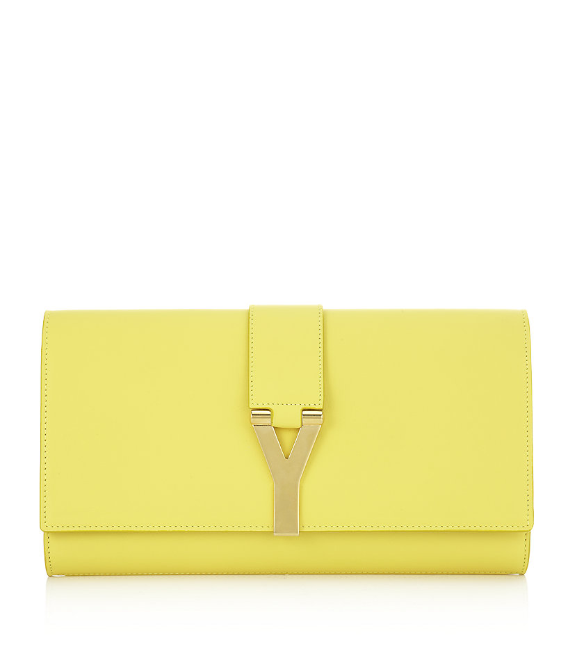 Saint Laurent Y Clutch in Yellow (gold) Lyst