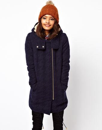 ASOS Collection Asos Premium Dogtooth Parka with Borg Lining - Lyst