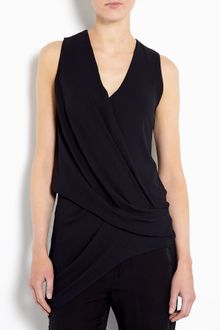 Helmut Lang Black Soft Shroud Drape Top - Lyst
