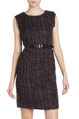 Michael by Michael Kors Belted Tweed Dress