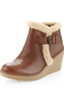 Sam Edelman Jayla Fauxfurtrim Wedge Bootie - Lyst
