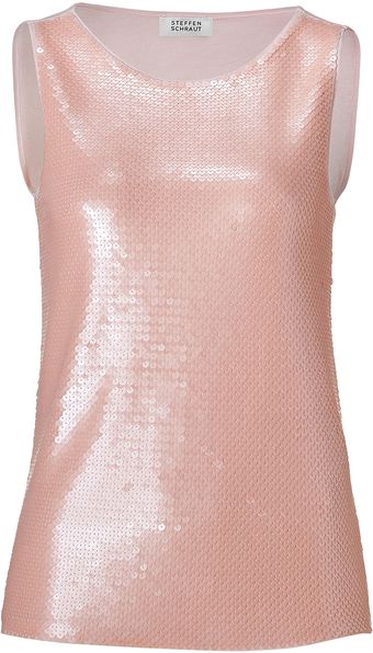 Steffen Schraut Blush Rose Sequinned Front Jackies Top - Lyst